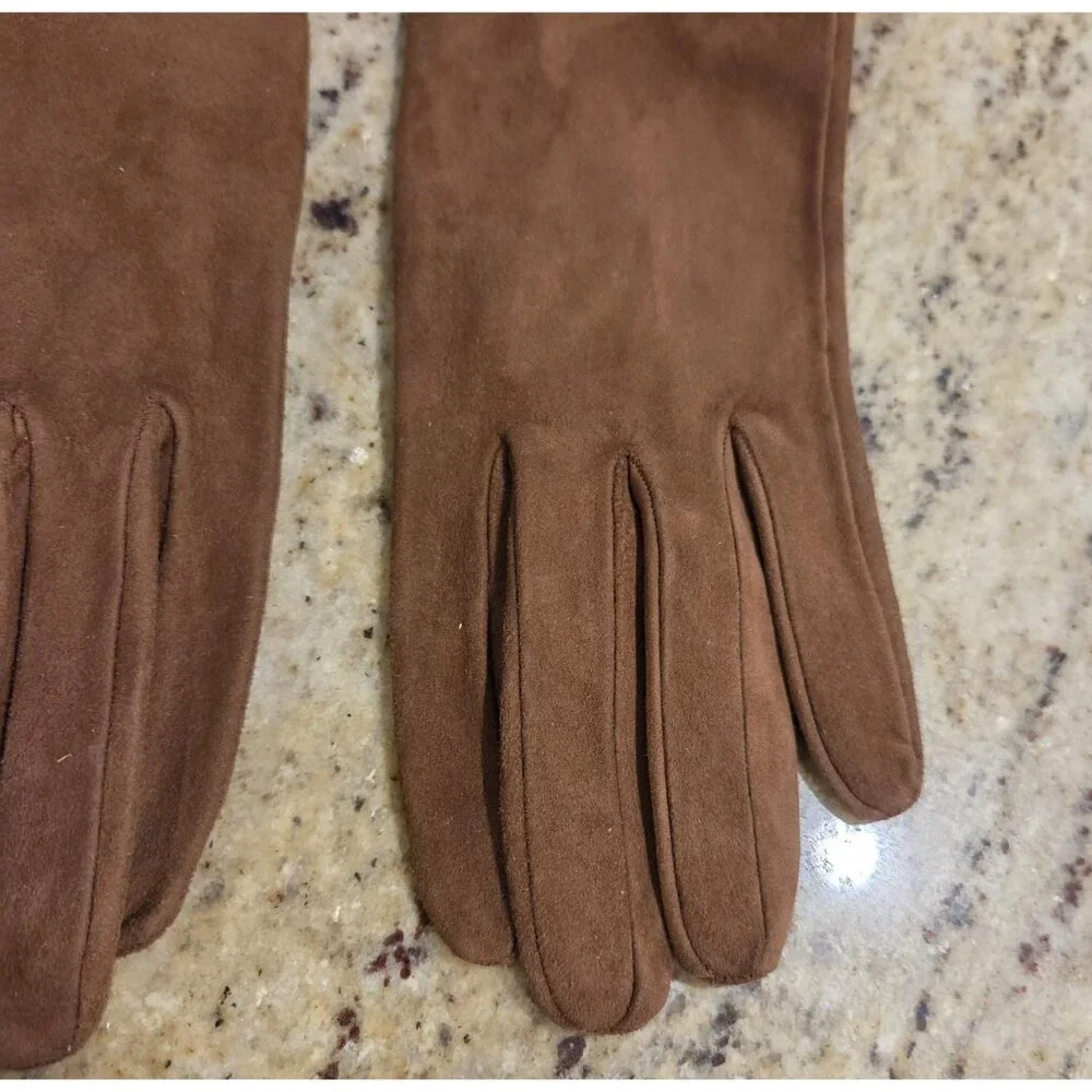Vintage Womens Size S 6.5 Brown Suede Leather Nylon Lined 8